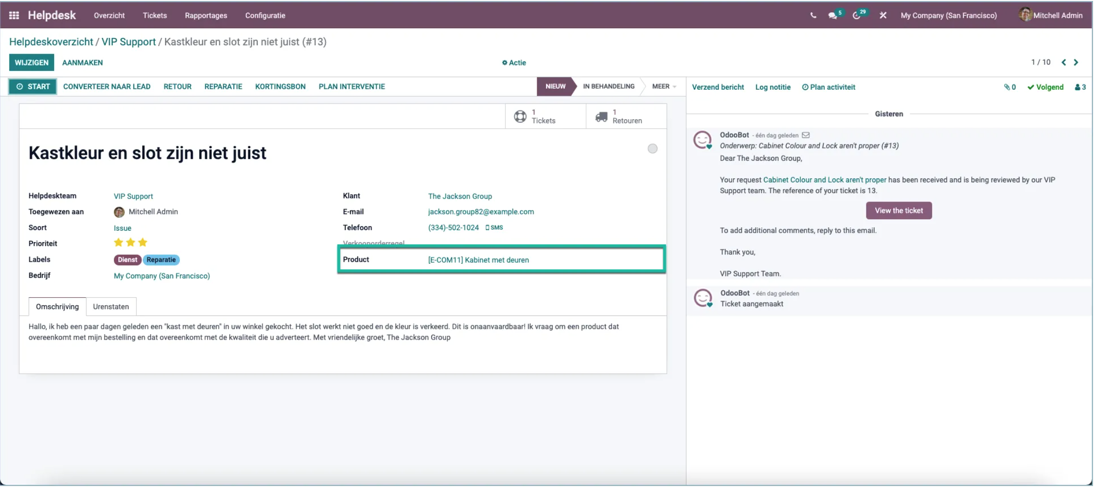 Tính năng mới Odoo 15 Helpdesk