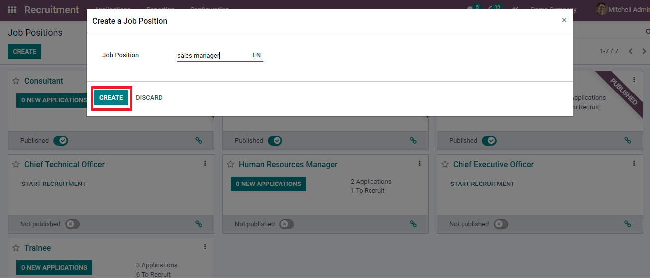 Hướng dẫn sử dụng mô-đun tuyển dụng trong Odoo 15