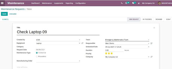 Hướng dẫn quản lý Yêu cầu bảo trì với Mô-đun bảo trì Odoo Hướng dẫn quản lý Yêu cầu bảo trì với Mô-đun bảo trì Odoo