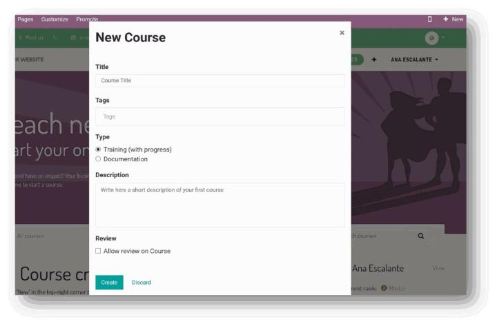 Cách tạo nền tảng Odoo eLearning